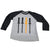 Men's Apparel - Unisex Raglan 3/4 T-Shirt - PRx Vertical Barbells